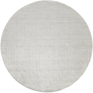 Elliot Alba Round - Solid Light Grey With Tufted Lines Round Carpet | Carpet Centre