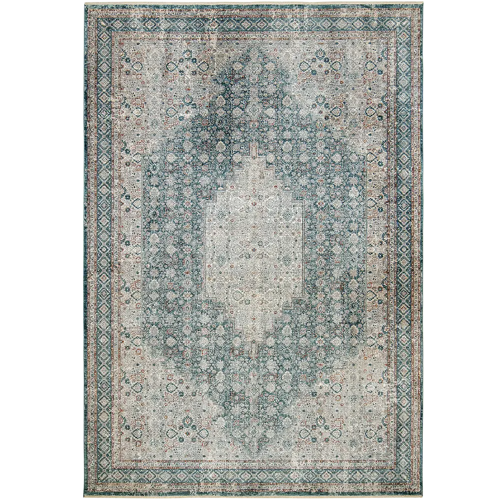 Harper Sky - Central Medallion Patterned Carpet | Carpet Centre