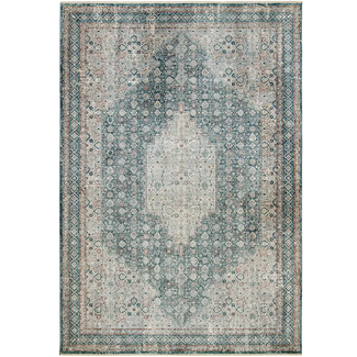 Harper Sky - Central Medallion Patterned Carpet | Carpet Centre