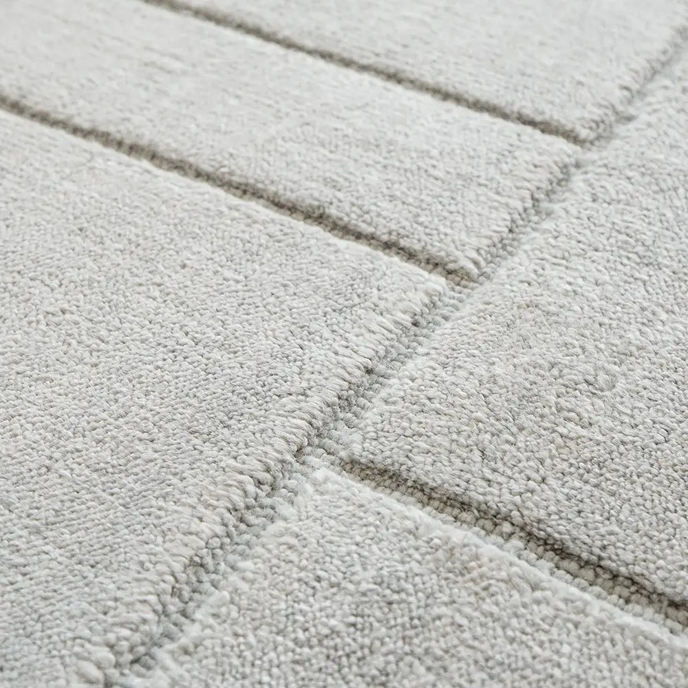 Elliot Alba - Solid Light Grey With Tufted Lines Carpet Online | Carpet Centre