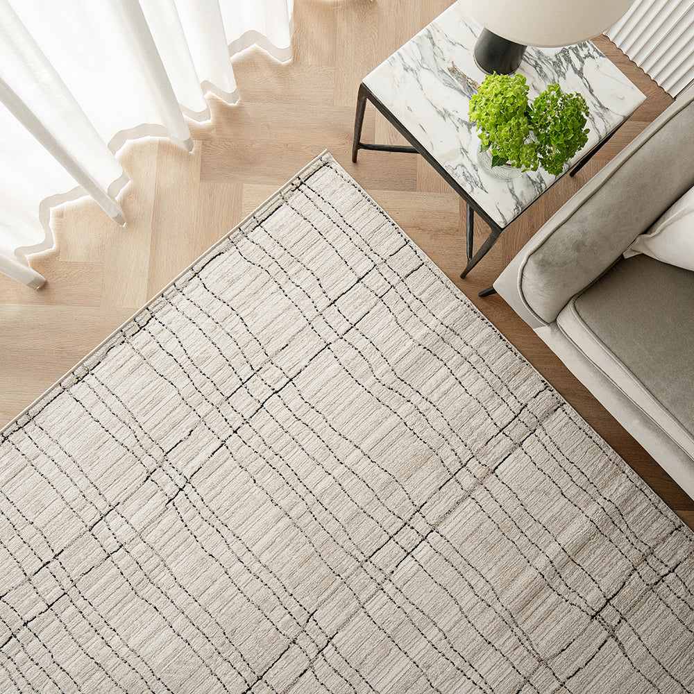 Zen Bianca Ivory Textured Carpet