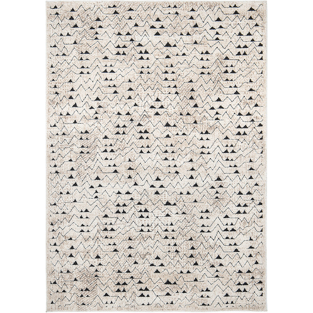Renzo Fume Grey And Beige Geometric Pattern Carpet