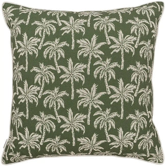 Aelia Palm Etched Green Cushion | Image 1