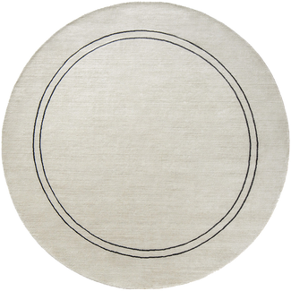 Colin Bianca - Pearl with Black Bordered Round Carpet | Carpet Centre