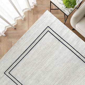 Colin Bianca - Black Bordered Beige Carpet | Carpet Centre