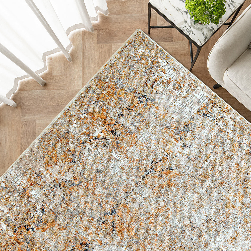 Ethan Goldberg Abstract Rust And Grey Carpet