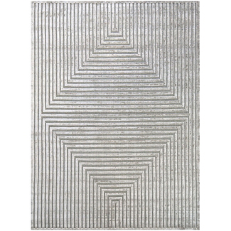 Silver Grey 0 3D Line Pattern Carpet | Carpet Centre