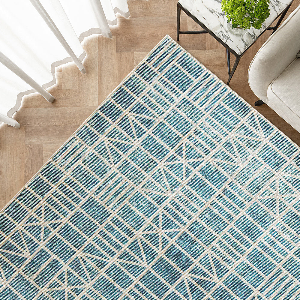 Hunter Sky Modern Turquoise Carpet