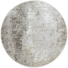 Jacob Ashton Round Rustic Textured Silver Carpet
