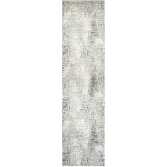 Jacob Aston - Blurred Grey Abstract Pattern Runner Rug | Carpet Centre