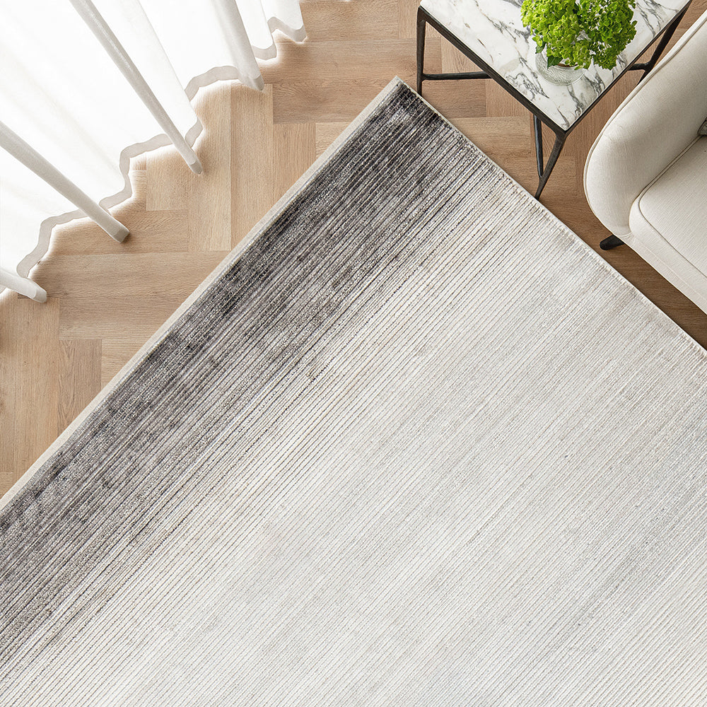 Jade Ashton Textured Grey Striped Carpet