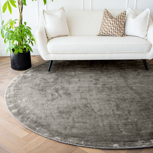 Madox Ashton - Carved Pattern Plaited Lines Round Carpet | Carpet Centre