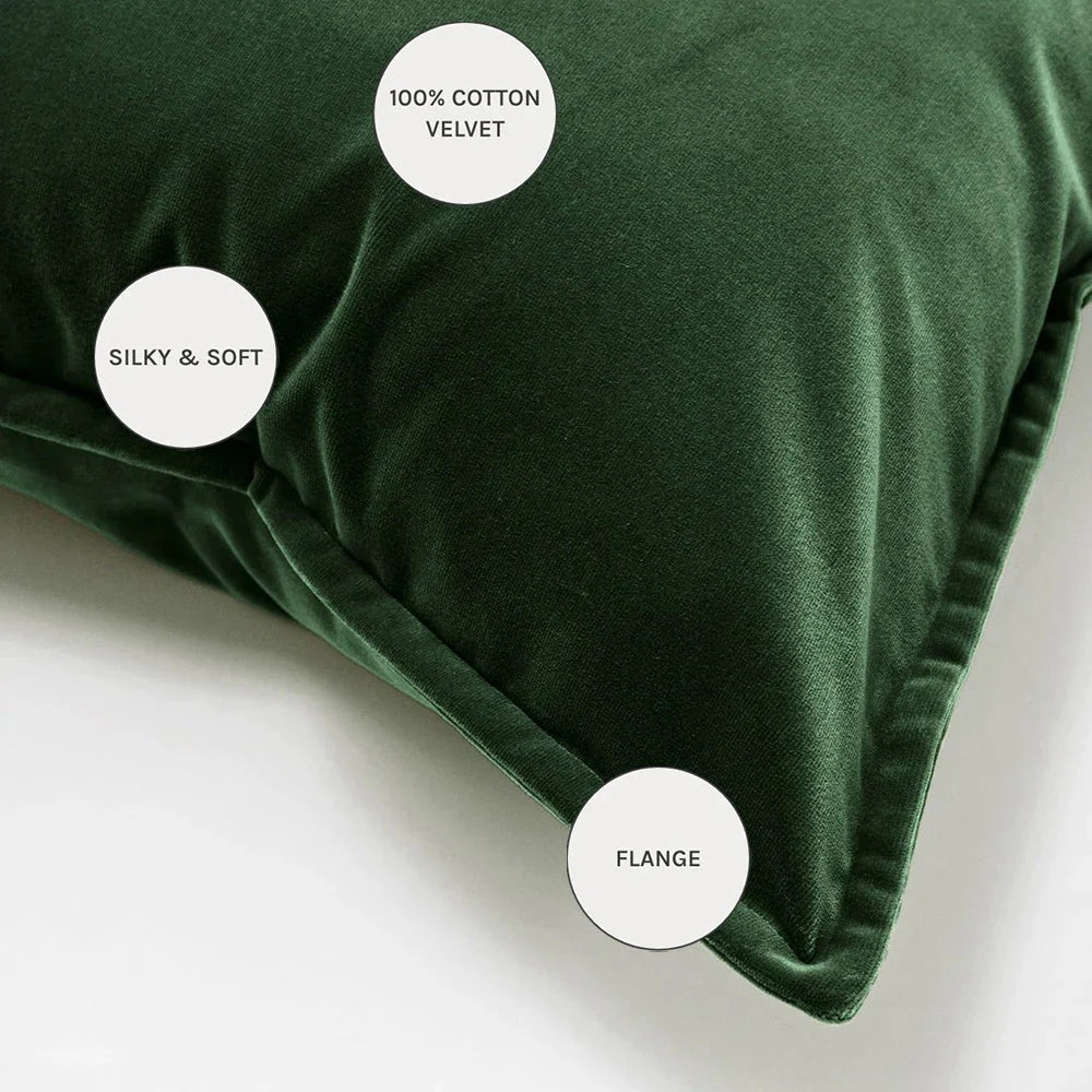 Alessandra Russel - Velvet Dark Green Cushion Online | Carpet Centre
