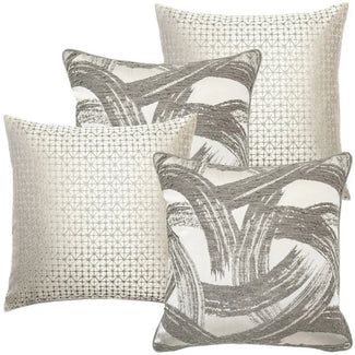 Silver Diamond Swirl Patterned Naya Cushion Bundle | Image 1