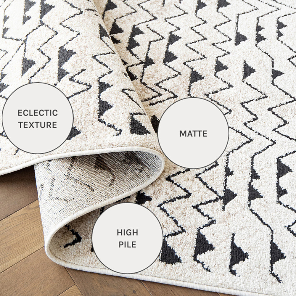 Renzo Fume Grey And Beige Geometric Pattern Runners Carpet | Carpet Centre