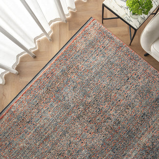 Sheldon Rosso - Traditional Patterned Blue Beige Carpet For Living Room | Carpet Centre