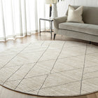 Zen Ebony Round Geometric Ivory Carpet