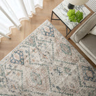 Zen Sandy Beige Blue Transitional Carpet