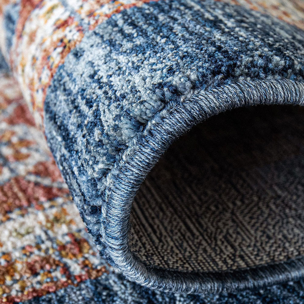 Buy Amira Sky Navy Blue And Red Area Carpet Online