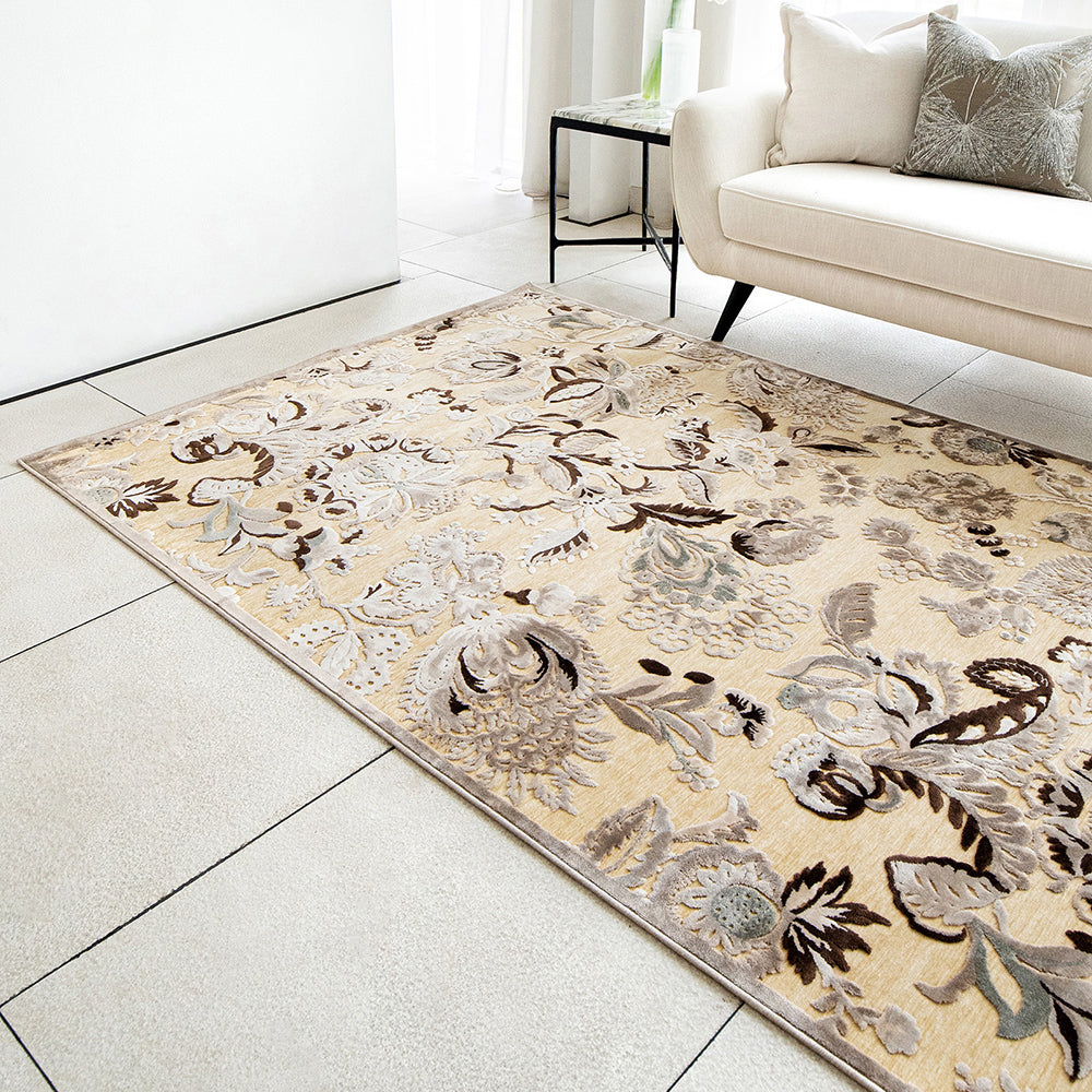 Buy Argento Cream 3112F Beige Floral Carpet Online