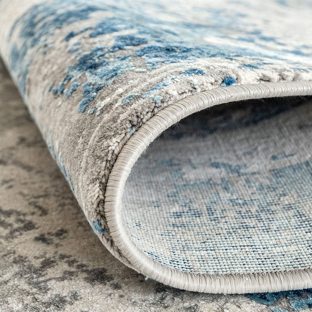 Athena Sky Blue Grey Abstract Carpet