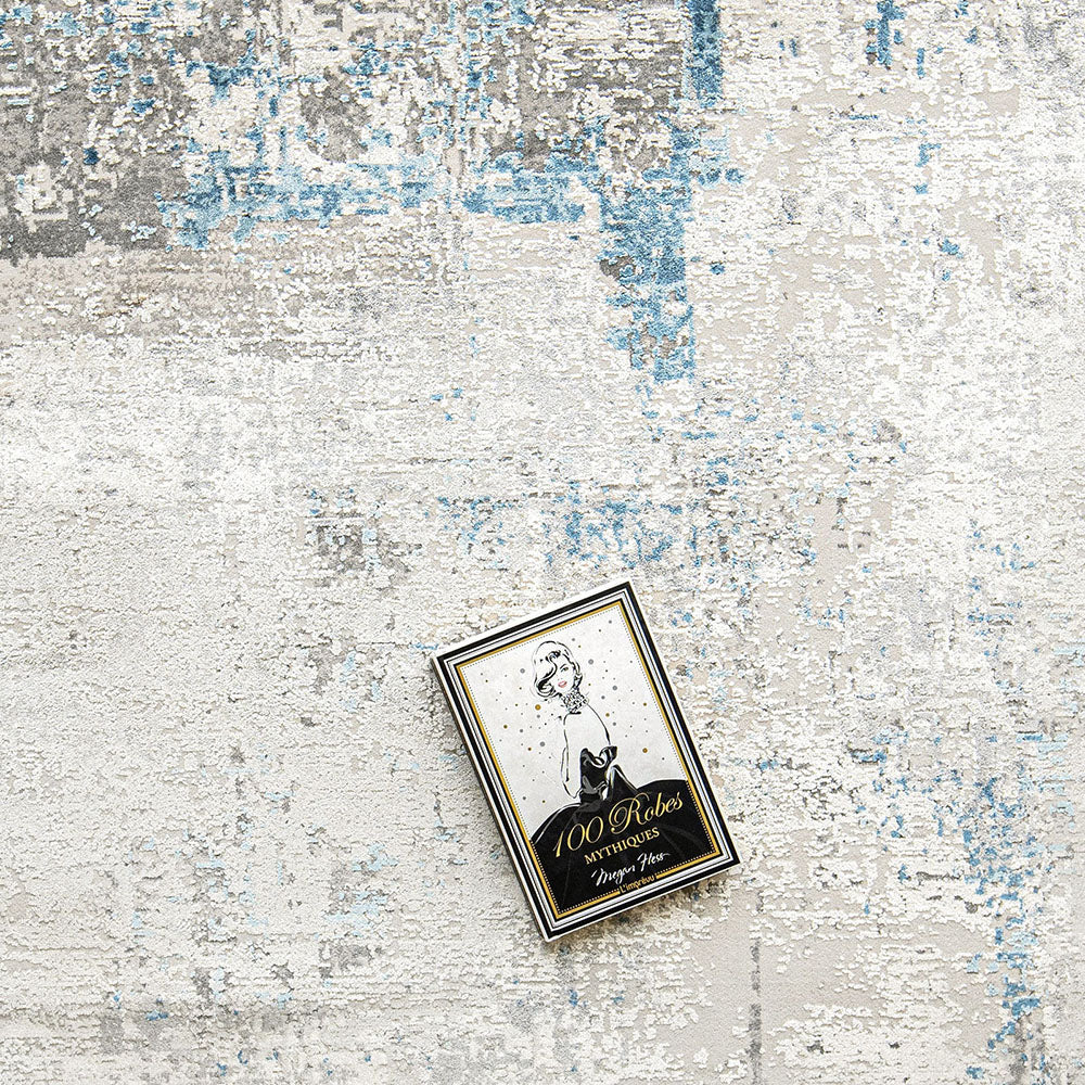Athena Sky Runners Blue Grey Abstract Carpet