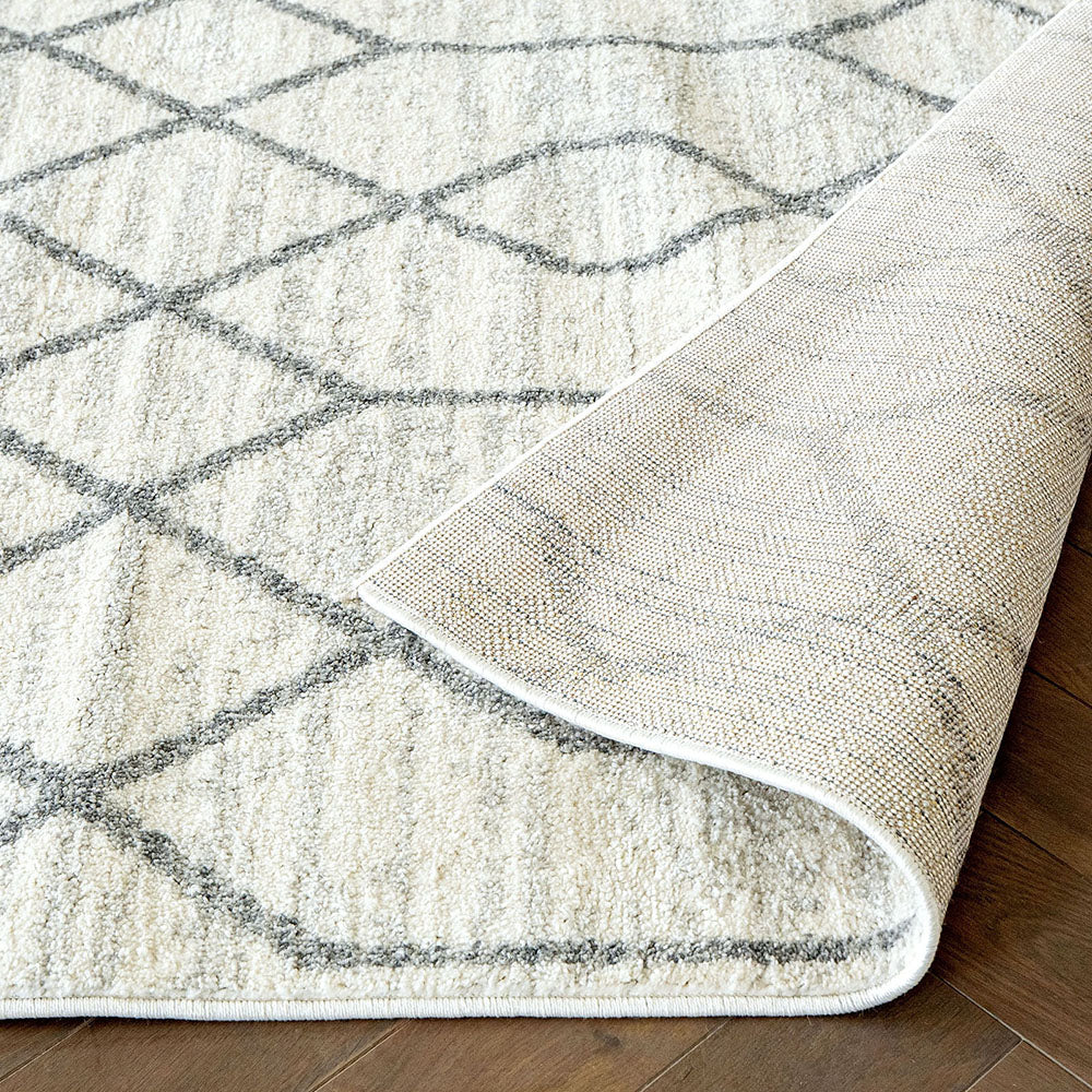 Conrad Lily - Ivory Grey Intertwined Patterned Carpet | Carpet Centre