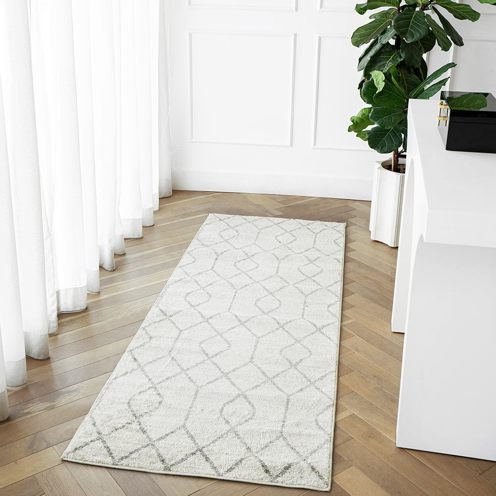 Conrad Lily - Ivory Grey Runner Carpet | Carpet Centre