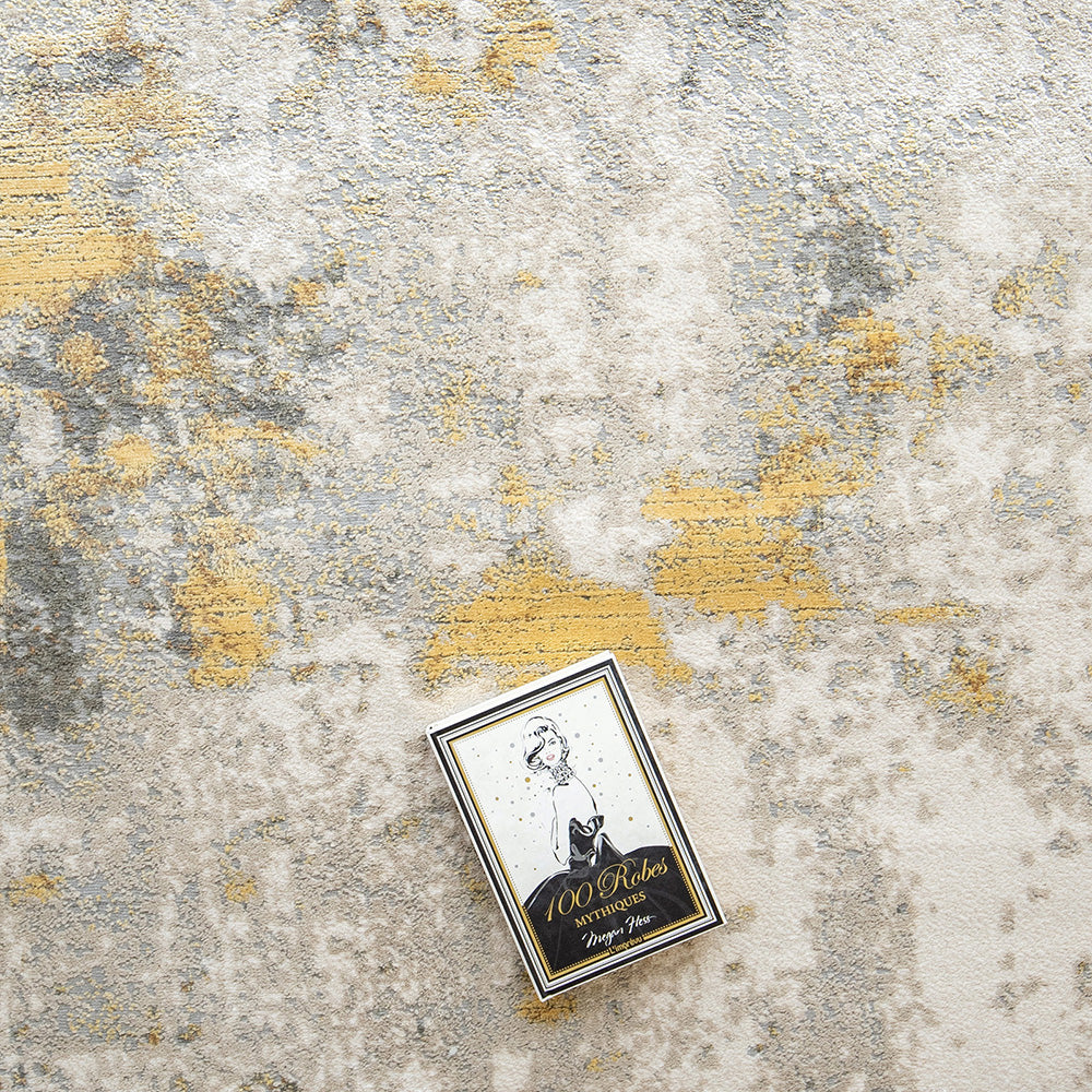 Cooper Goldberg Grey And Gold Abstract Carpet