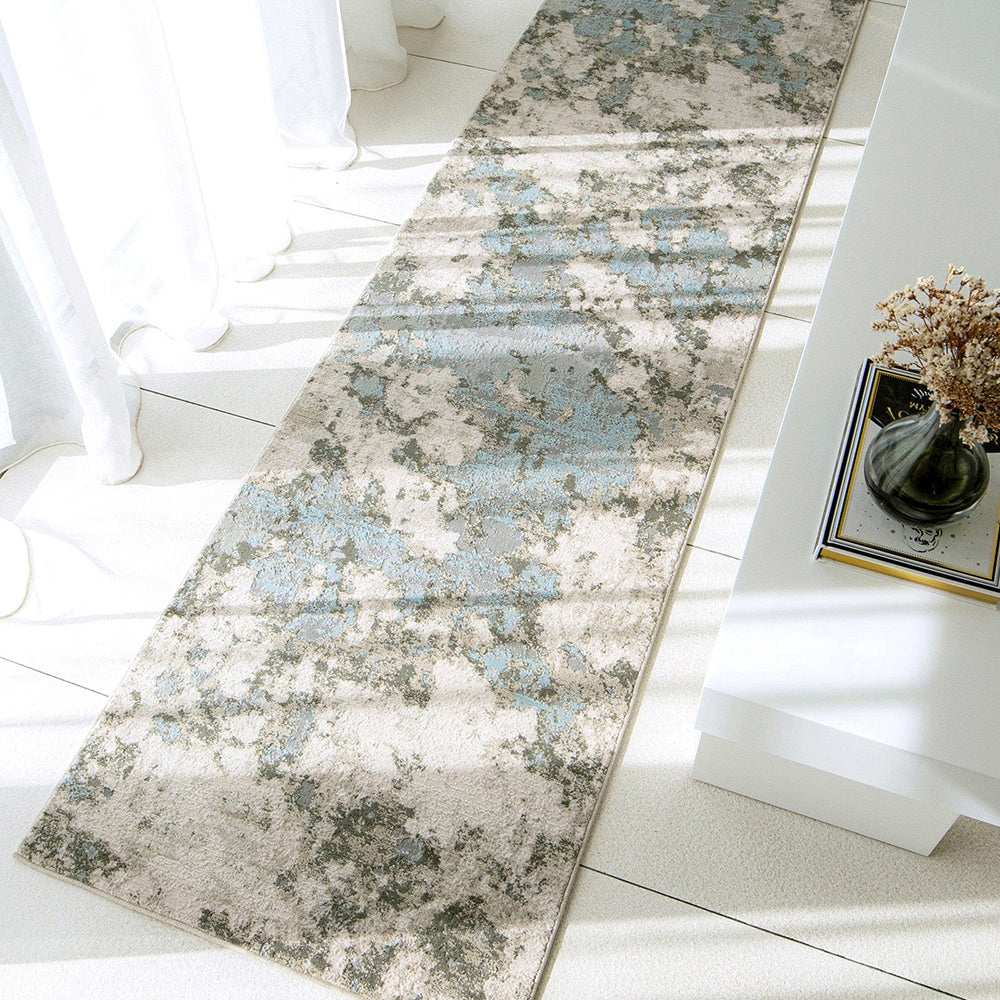 Cooper Sky Runners Blue Grey Abstract Textured Carpet