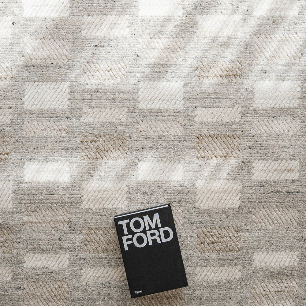 Dante Ashton Grey Grid Pattern Carpet