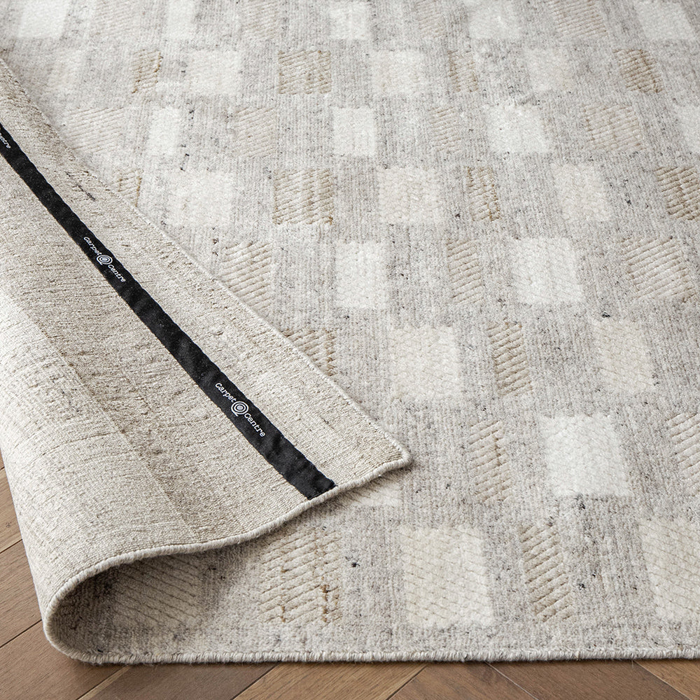 Dante Ashton Grey Grid Pattern Carpet