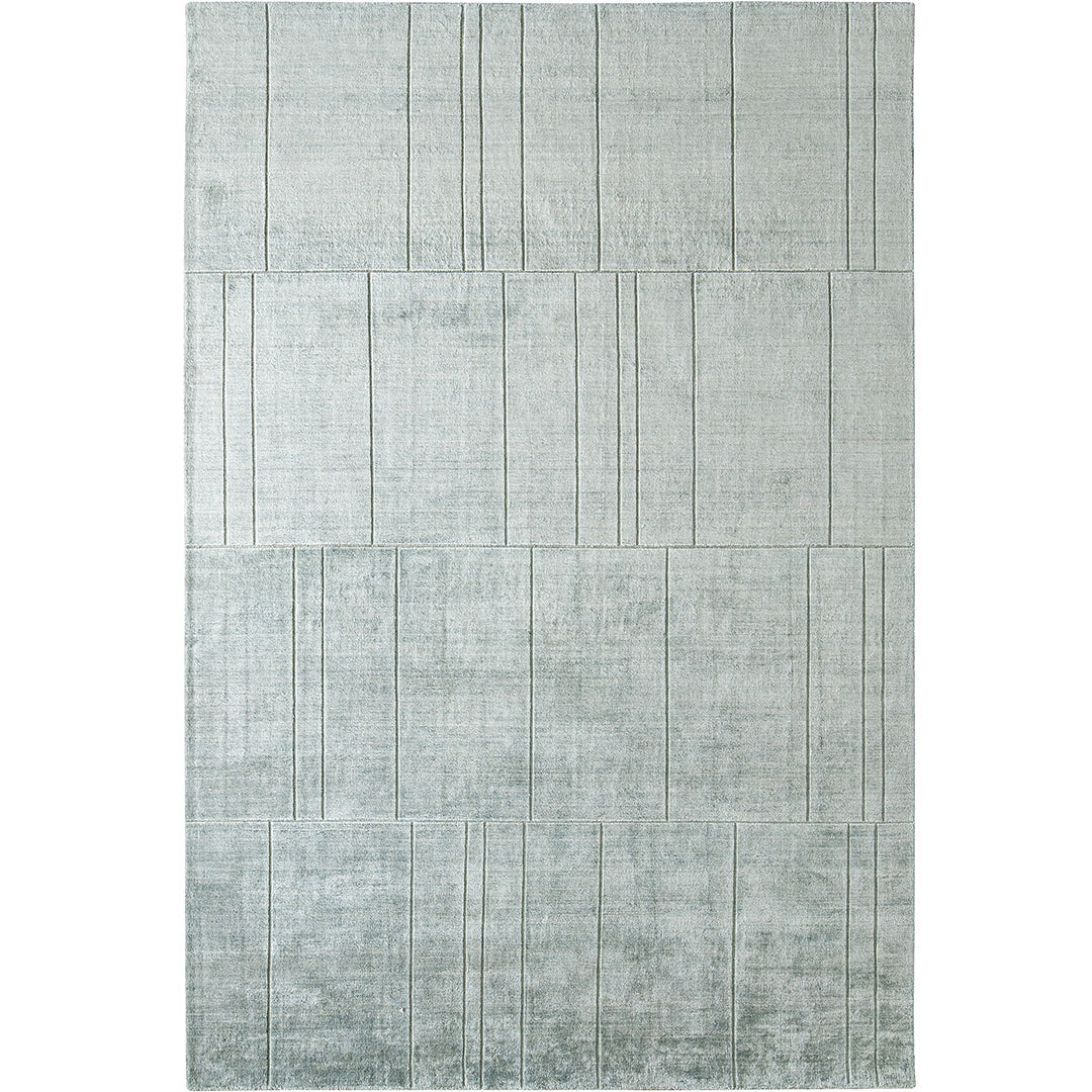 Elliot Azure - Iceberg Green With Geometric Lines Carpet | Carpet Centre