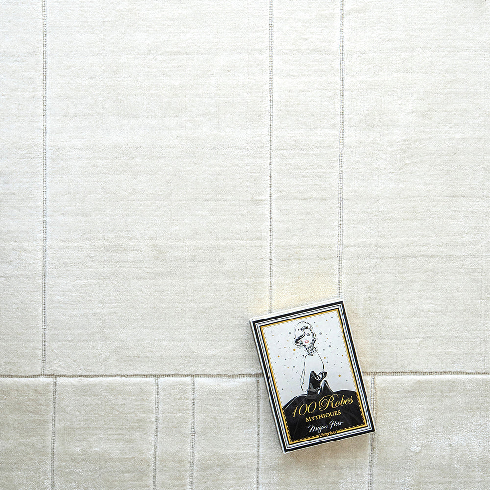 Elliot Bianca Geometric Textured White Carpet