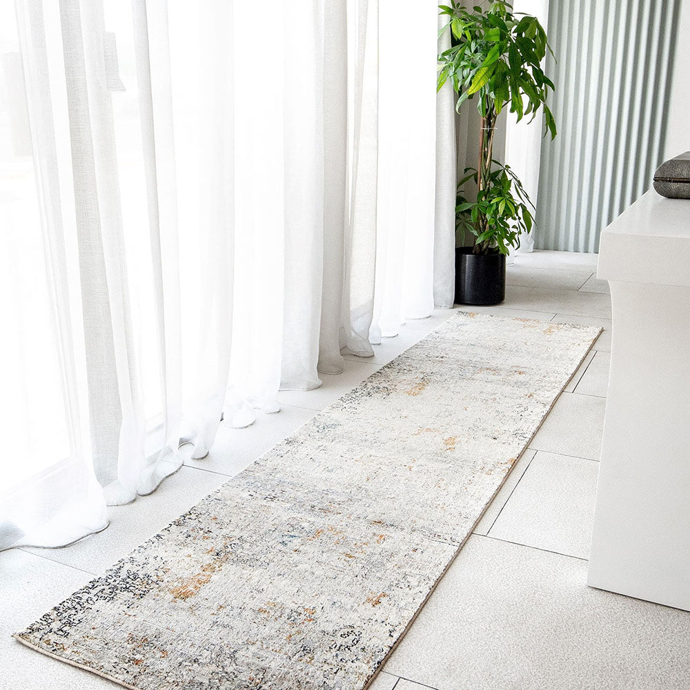 Ethan Brick Gold And Grey Abstract Carpet