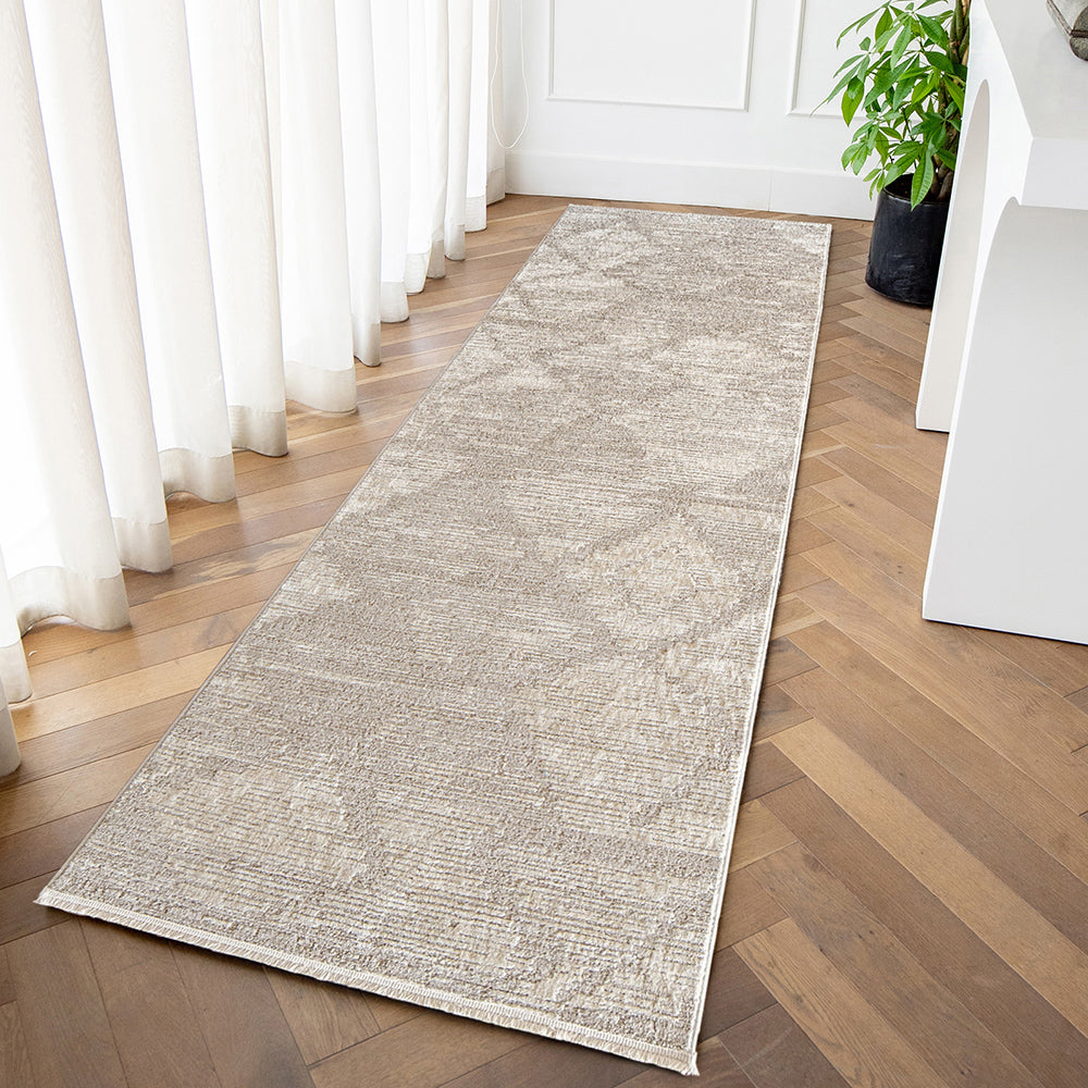 Freida Sandy Runners Contemporary Beige Carpet