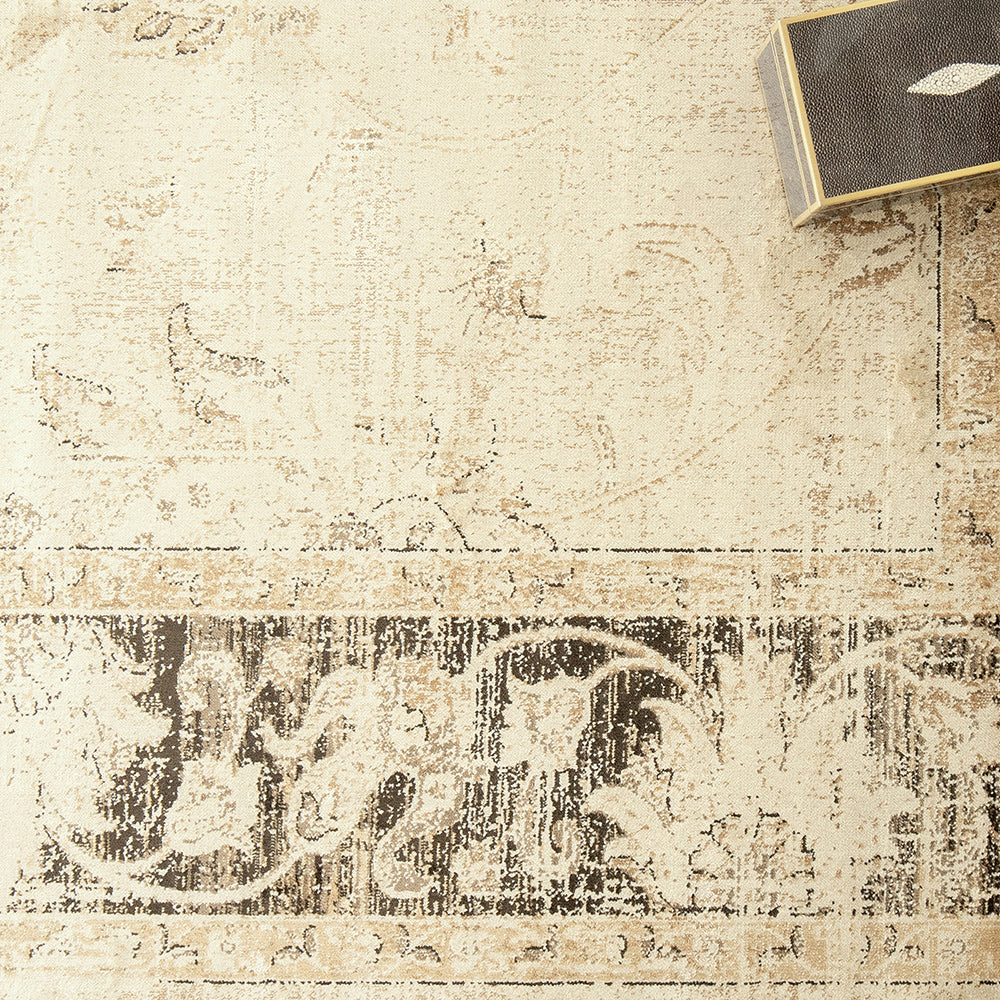 Gloria 440-117 Grey Beige Distressed Carpet