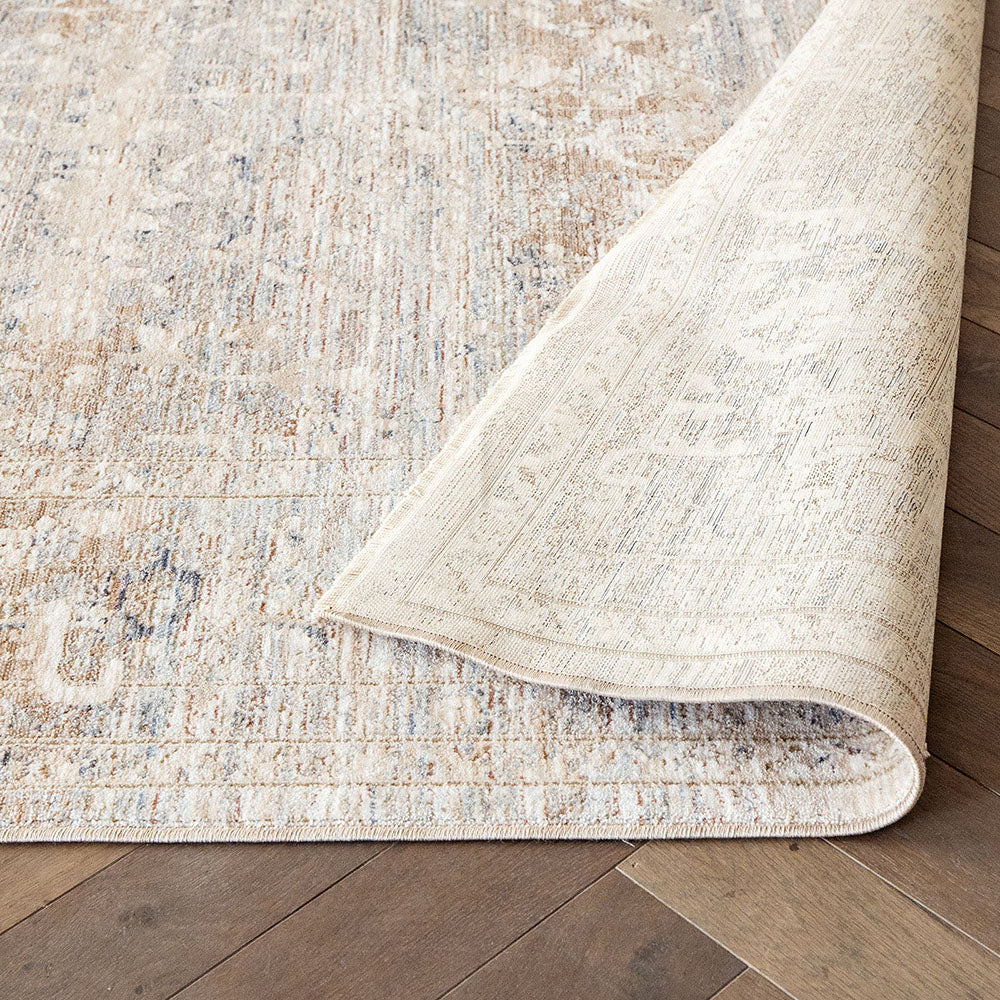 Hana Sandy Runners Faded Beige Distressed Carpet