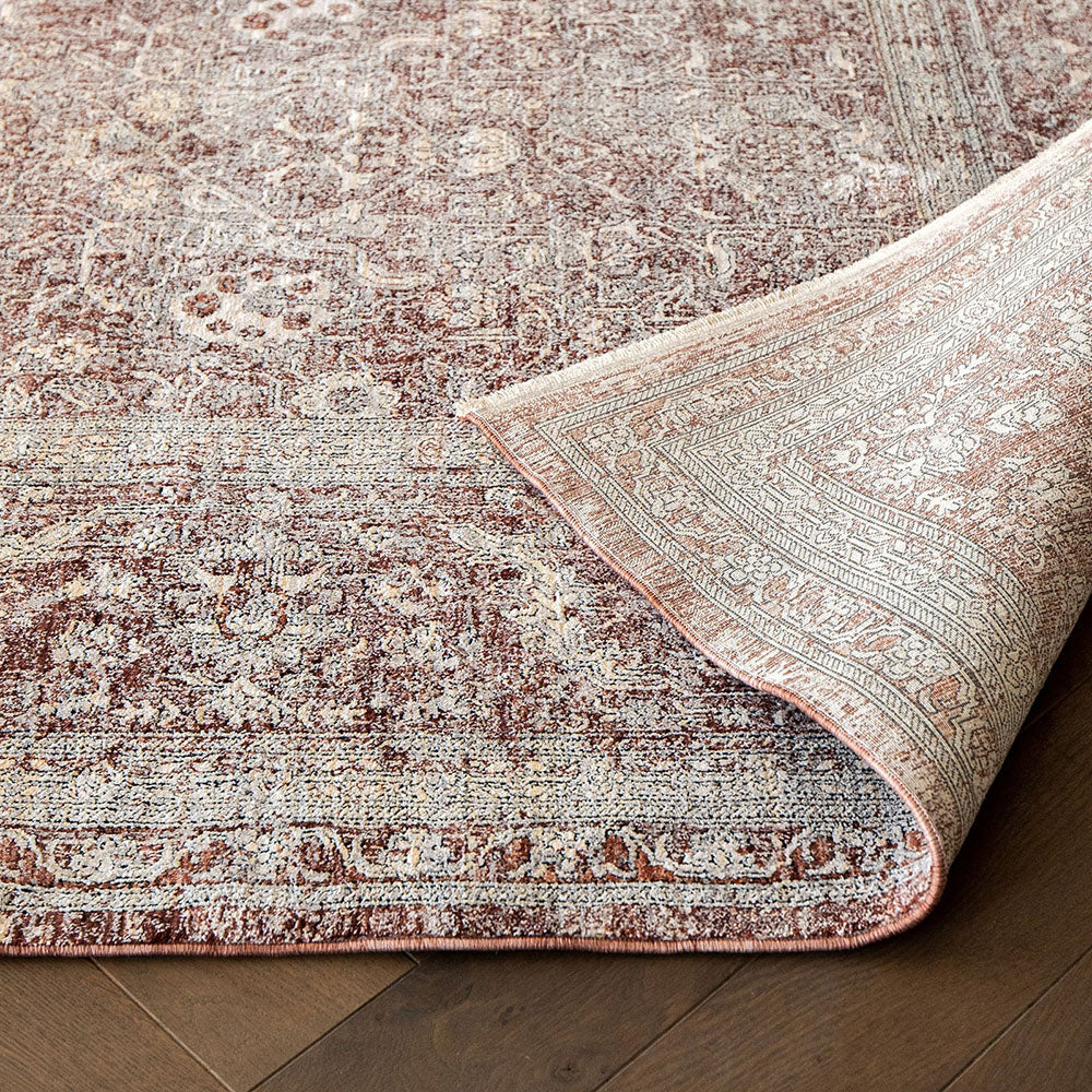 Harper Rosso Distressed Beige Red Carpet