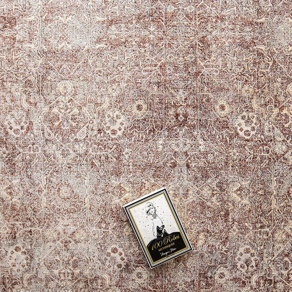 Harper Rosso Distressed Beige Red Carpet
