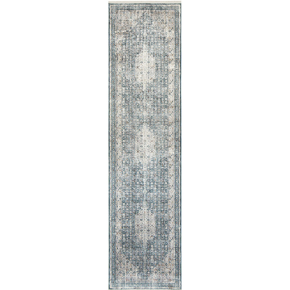 Harper Sky Runners Distressed Blue Beige Carpet