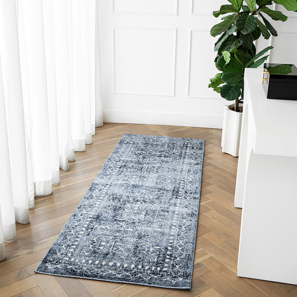 Renzo Ashton Transitional Blue Grey Carpet