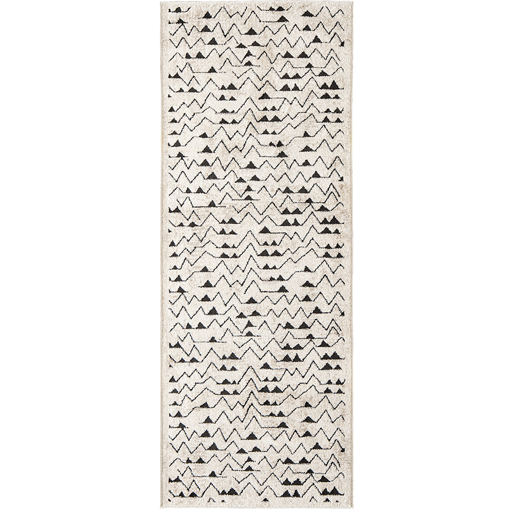 Renzo Fume Runners Grey And Beige Geometric Pattern Carpet