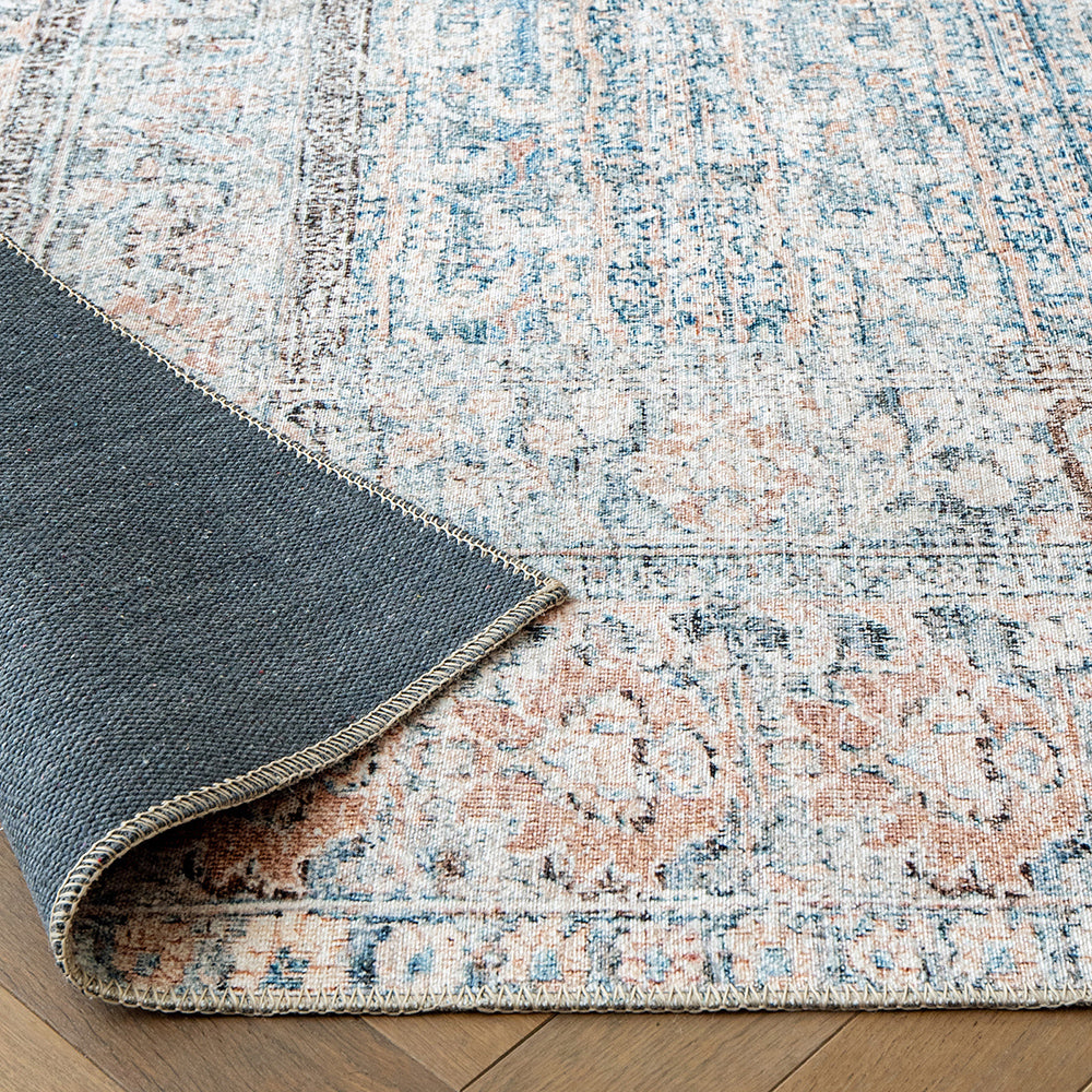 Vince Lake Rust And Blue Faded Carpet