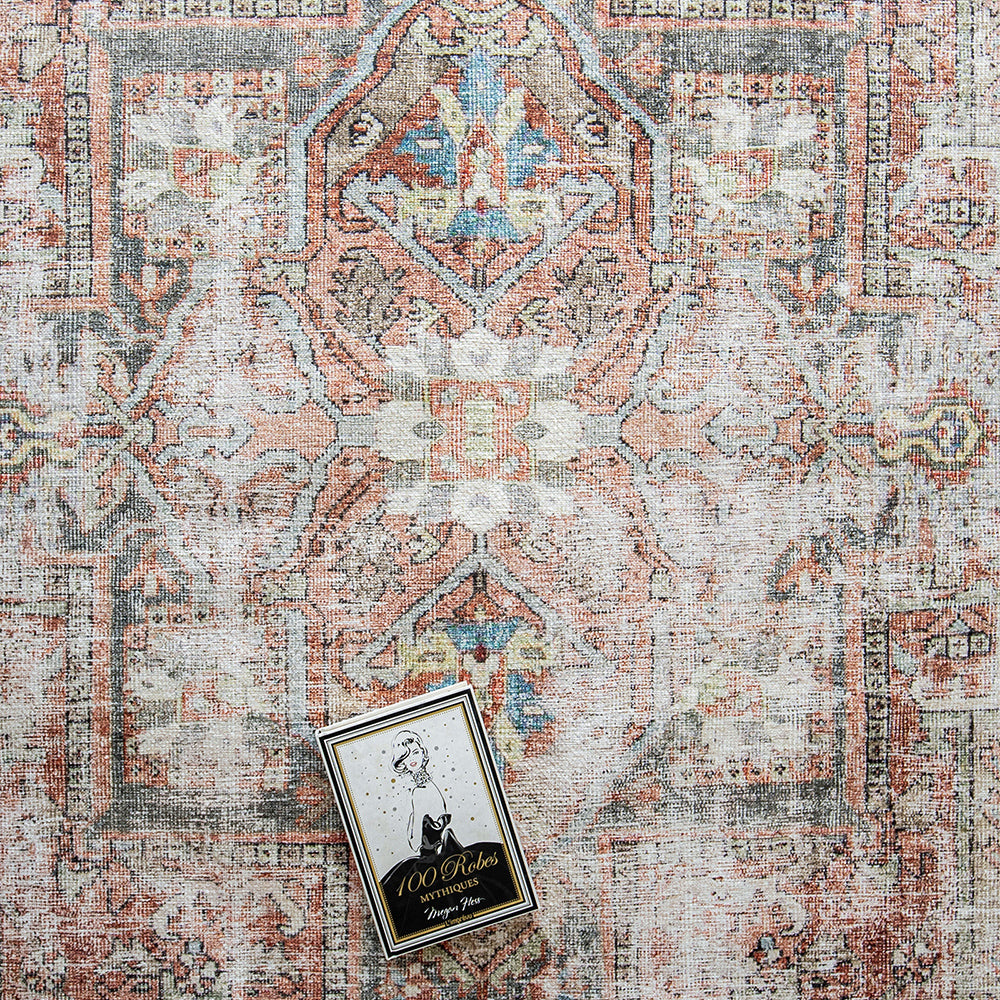 Vince Rouge Distressed Traditional Carpet