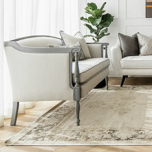 Gloria 440 117 Grey Beige Distressed Carpet | Image 1