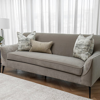 Pedro Bundle - Brushstroke Grey Cushions with Brown Accent Cushion| Carpet Centre