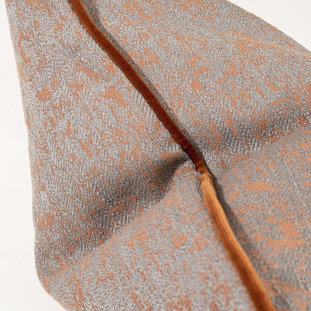 3D Orange Velvet Piping Cushion | Carpet Centre