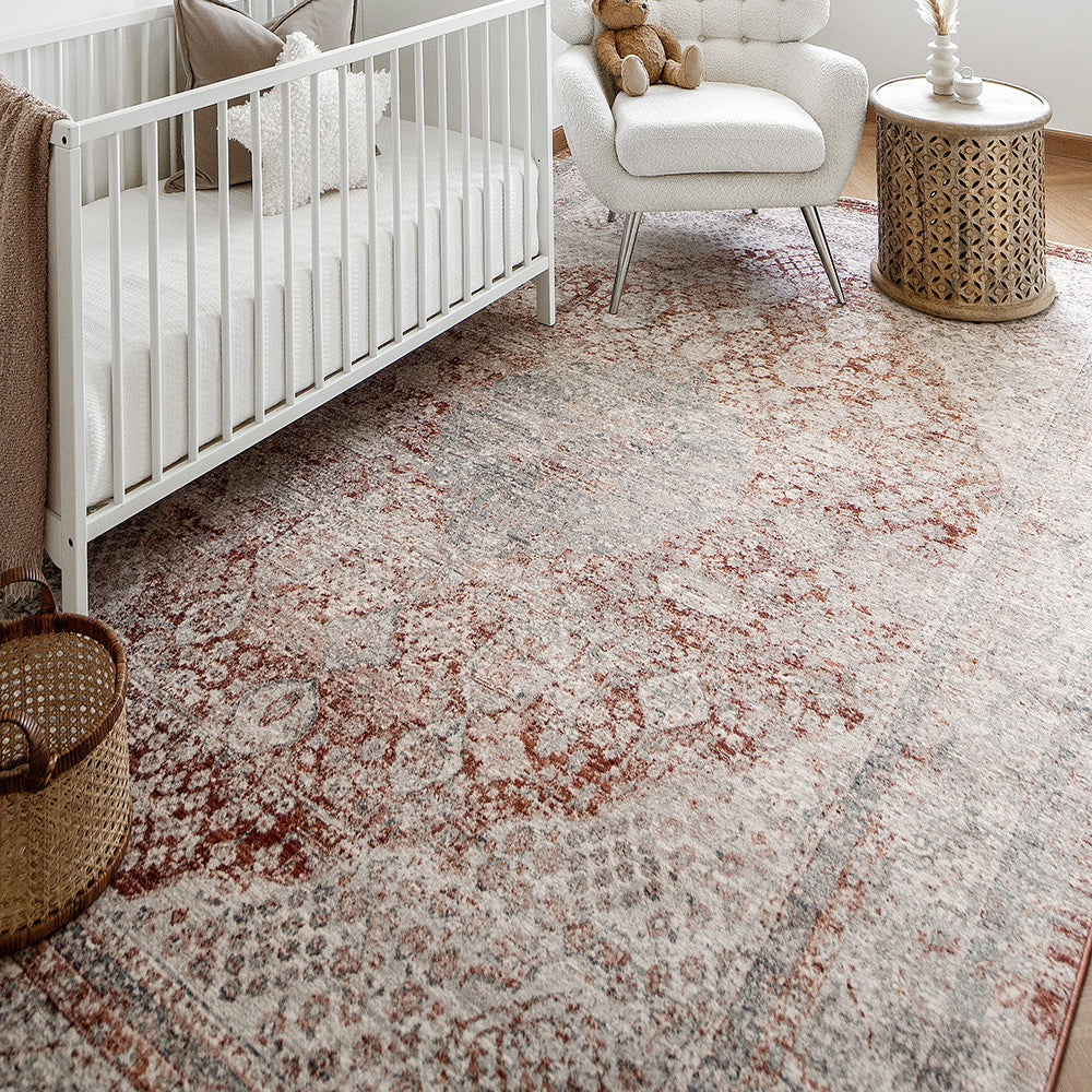 Alexander Rosso - Red Distressed Area Carpet | Carpet Centre