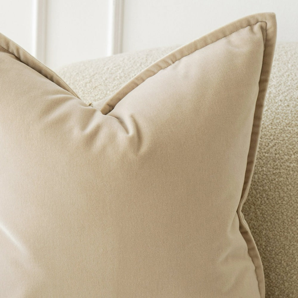 Cynthia Bundle - Beige Velvet Cushions | Carpet Centre